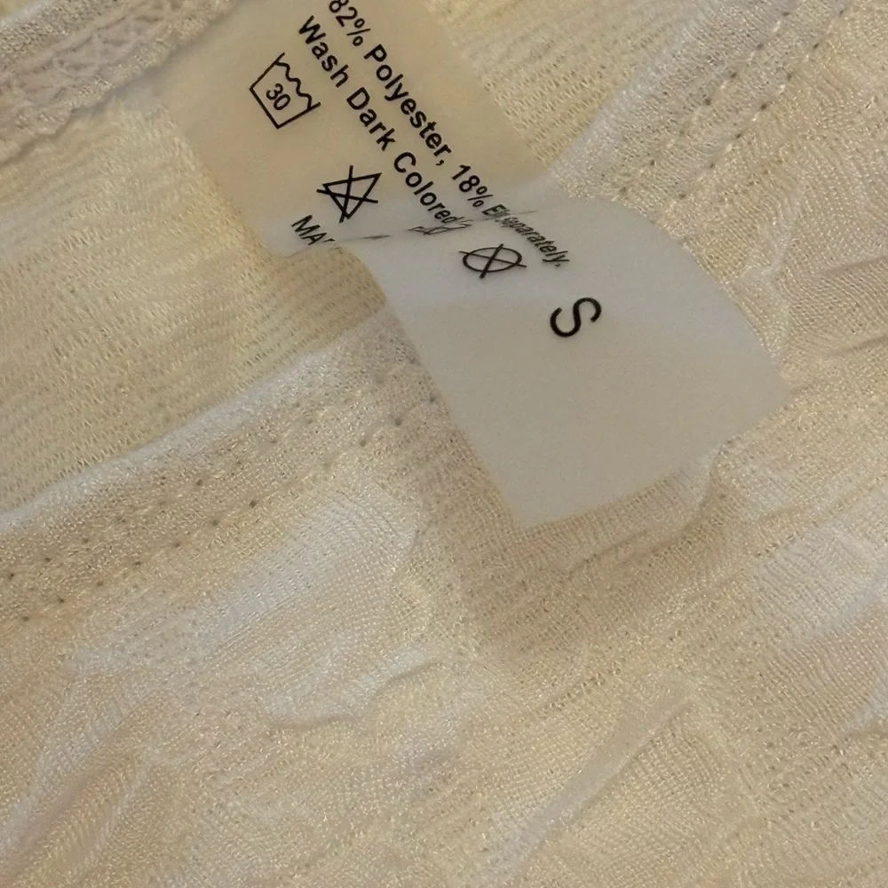 SHEIN WHITE TIE HIP TEXTURED BIKINI BOTTOM SZ SMALL